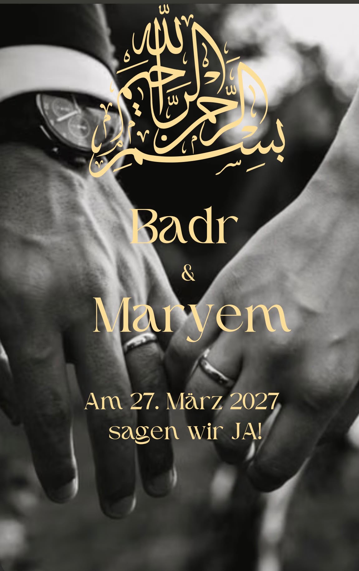 Badr & Maryem – 27. März 2027. Unsere Hochzeitseinladung.